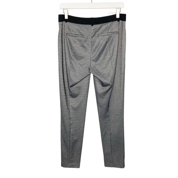 Elle Black White Houndstooth Mid-Rise Curvy Skinny Leg Pants Trousers - Picture 3 of 6